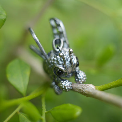 925 Sterling Silver Bee Pendant Necklace with Black Onyx | Handmade Nature Jewelry | Good Luck Charm & Eco Gift for Her