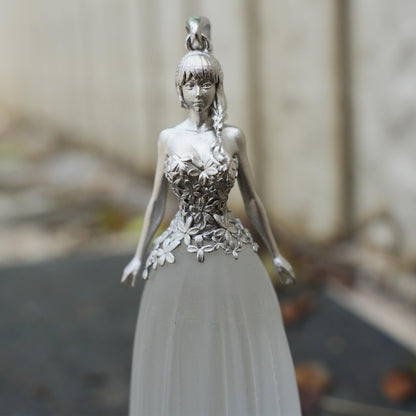 Moonlit Vow White Quartz Pendant | 925 Silver Spiritual Necklace for Women | Symbol of Peace, Strength & Devotion | Handcrafted Minimalist Jewelry Gift