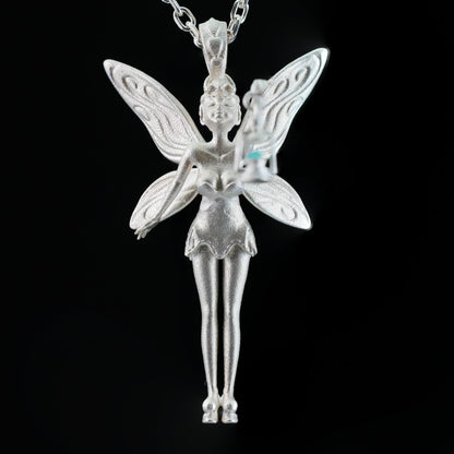 Handmade Fairy Pendant | 925 Sterling Silver Fantasy Jewelry | Magical Talisman for Fairy Tale & Magic Lovers | Enchanted Gift for Her