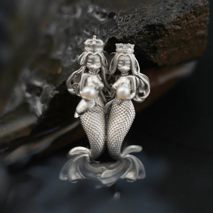 Pisces Guardian Pendant | 925 Sterling Silver & Pearl Necklace | Handcrafted Zodiac Jewelry Gift for Dreamers & Astrology Lovers