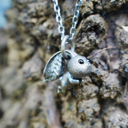 Rabbit Pendant – Leaping Bunny Totem with Onyx Eyes, Handmade Animal Amulet, Symbol of Awakening and New Beginnings