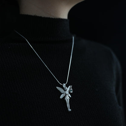 Handmade Fairy Pendant | 925 Sterling Silver Fantasy Jewelry | Magical Talisman for Fairy Tale & Magic Lovers | Enchanted Gift for Her