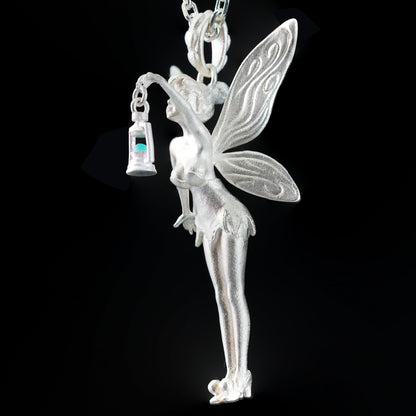 Handmade Fairy Pendant | 925 Sterling Silver Fantasy Jewelry | Magical Talisman for Fairy Tale & Magic Lovers | Enchanted Gift for Her