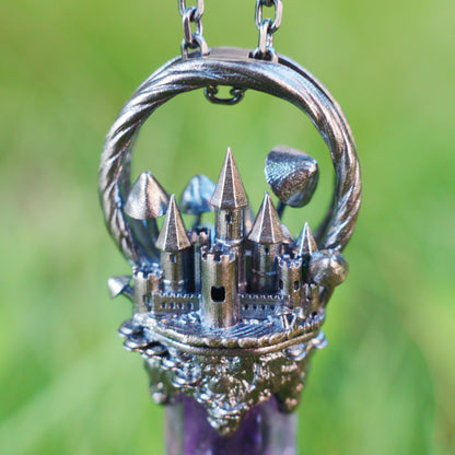 Handcrafted Castle Pendant, 925 Silver, Unique Fantasy Jewelry, Magic Castle Necklace, Perfect Fantasy Gift, Mystical Jewelry