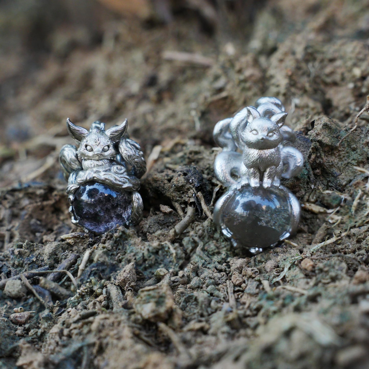 Fox Pendant with Phantom Quartz | Handcrafted Forest Spirit Amulet | Fantasy Totem Necklace for Intuition & Protection