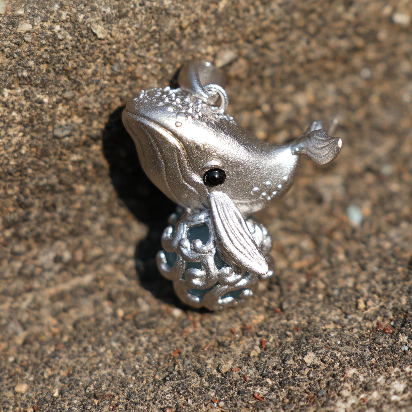 Stellar Whale Pendant | 925 Sterling Silver & Aquamarine Necklace | Spiritual Whale Amulet for Dreams & Intuition | Handmade Ocean Jewelry Gift