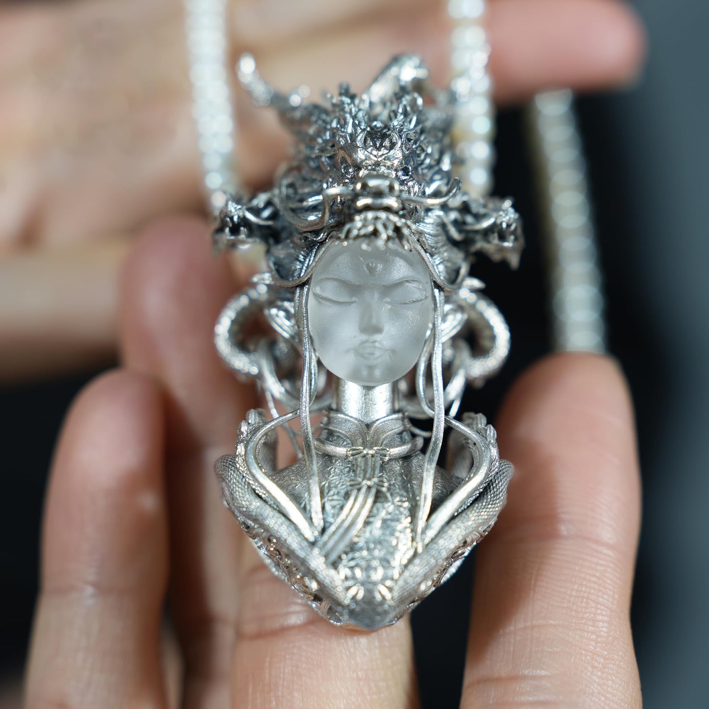 Eastern Dragon God Pendant | Handmade 925 Silver Fantasy Jewelry | Mythical Protector Amulet | Cultural Gift for Collectors & Enthusiasts