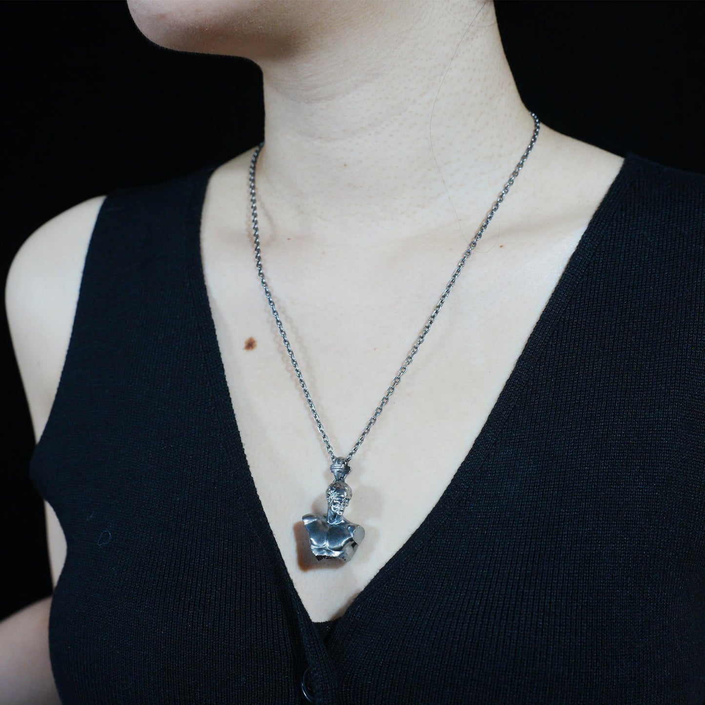 Heroic Courage Pendant, Silver Necklace, Handcrafted Mythological Design, Strength & Resilience Symbol