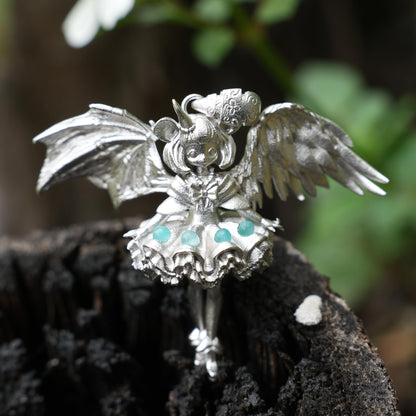 Gemini Duality Pendant | Handmade 925 Silver Zodiac Jewelry with Amazonite | Astrological Charm for Balance & Sisterhood | Gift for Her