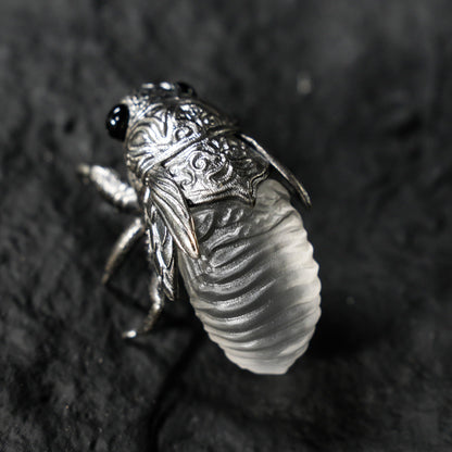 Cicada Pendant in 925 Sterling Silver | Spiritual Amulet of Transformation & Rebirth | Symbol of Courage & Renewal
