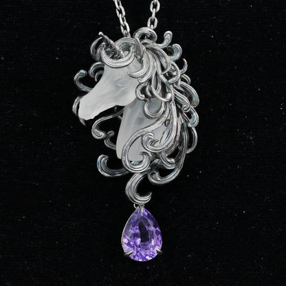 Unicorn Totem Necklace in 925 Sterling Silver | Handmade Fantasy Jewelry Gift for Her