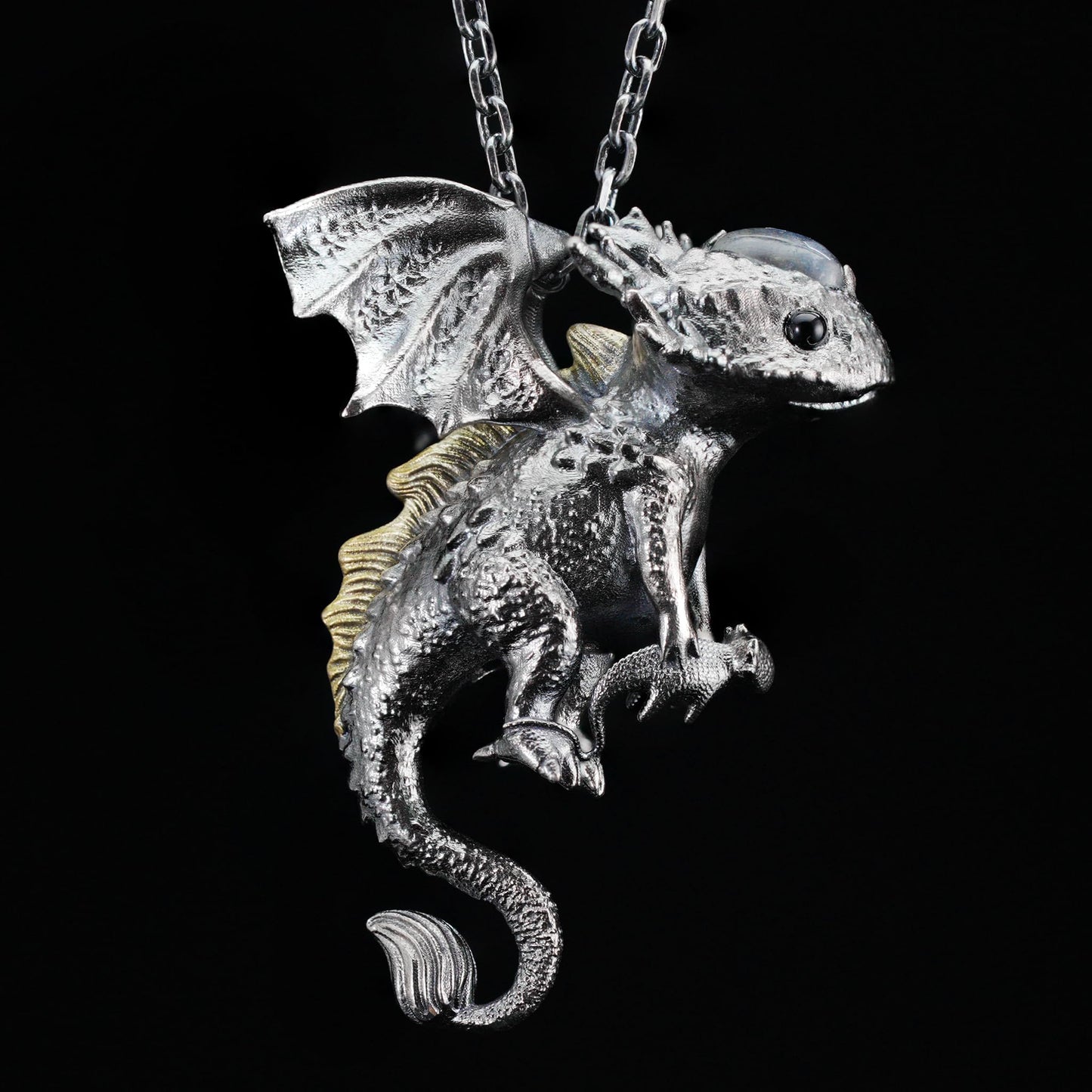 Mystic Little Dragon Guardian Pendant | 925 Silver Fantasy Necklace | Symbolic Handmade Protector Jewelry Gift