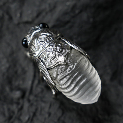 Cicada Pendant in 925 Sterling Silver | Spiritual Amulet of Transformation & Rebirth | Symbol of Courage & Renewal