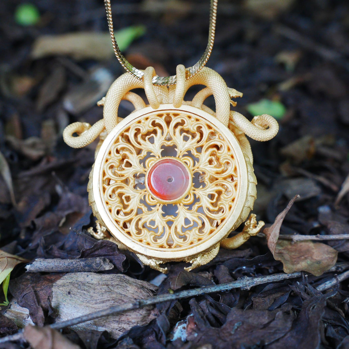 Medusa Pendant in 925 Silver | Handmade White Crystal Necklace | Mythical Statement Jewelry for Gothic & Art Lovers