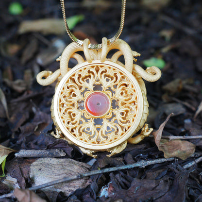 Medusa Pendant in 925 Silver | Handmade White Crystal Necklace | Mythical Statement Jewelry for Gothic & Art Lovers