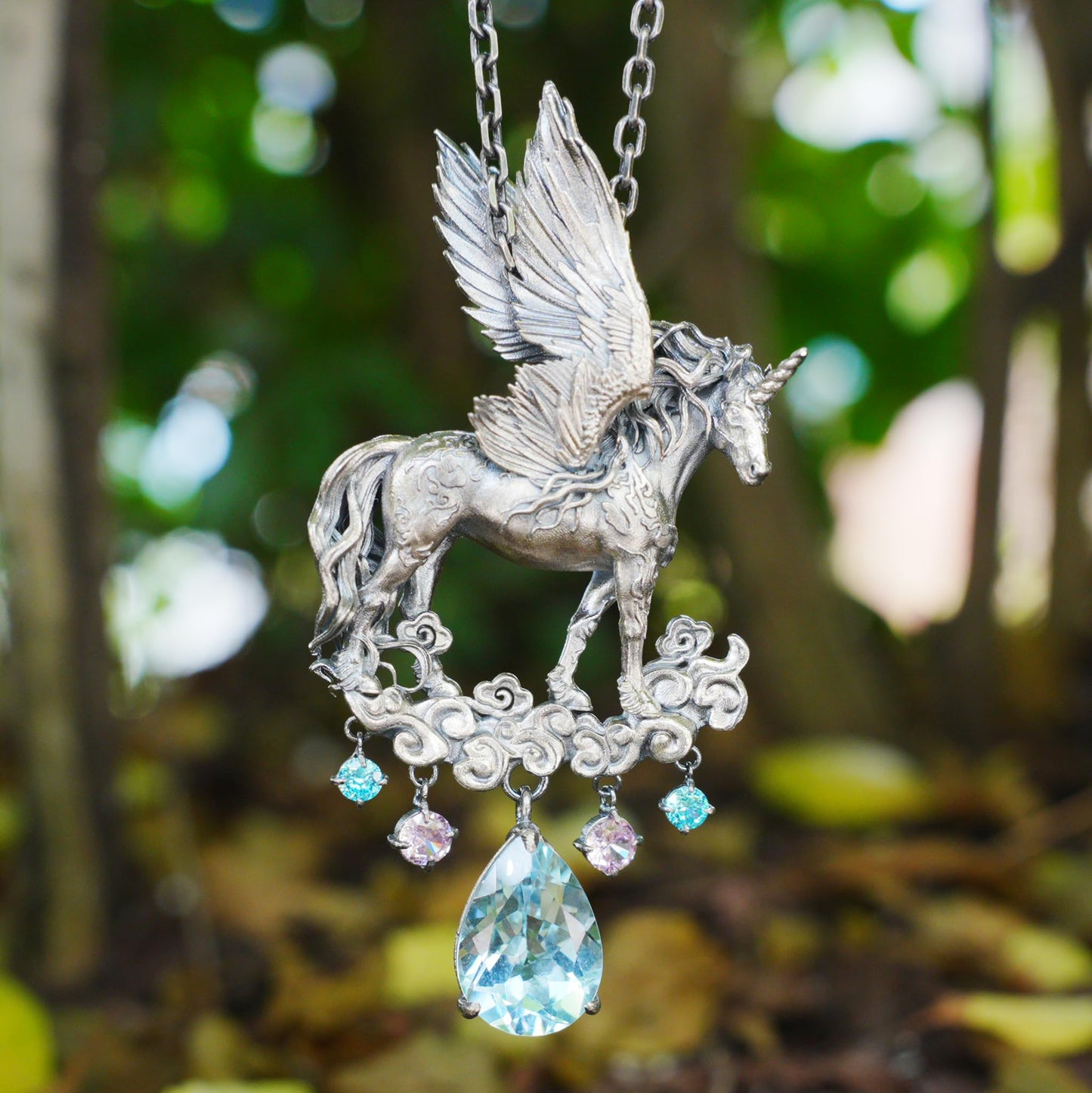 Hand-Carved Pegasus Unicorn Necklace | Symbol of Freedom, Purity & Blessing | Spiritual Gift for Magic Zodiac Believers