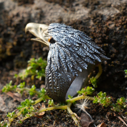Eagle Ring in 925 Silver with Tiger’s Eye | Handcrafted Guardian Jewelry for Men