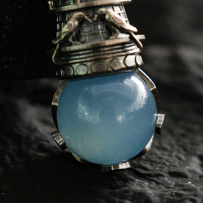 Lighthouse Aquamarine Pendant | 925 Sterling Silver Nautical Talisman | Handmade Pendant of Protection, Safe Return & Hope Gift for Ocean Lovers