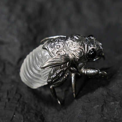 Cicada Pendant in 925 Sterling Silver | Spiritual Amulet of Transformation & Rebirth | Symbol of Courage & Renewal