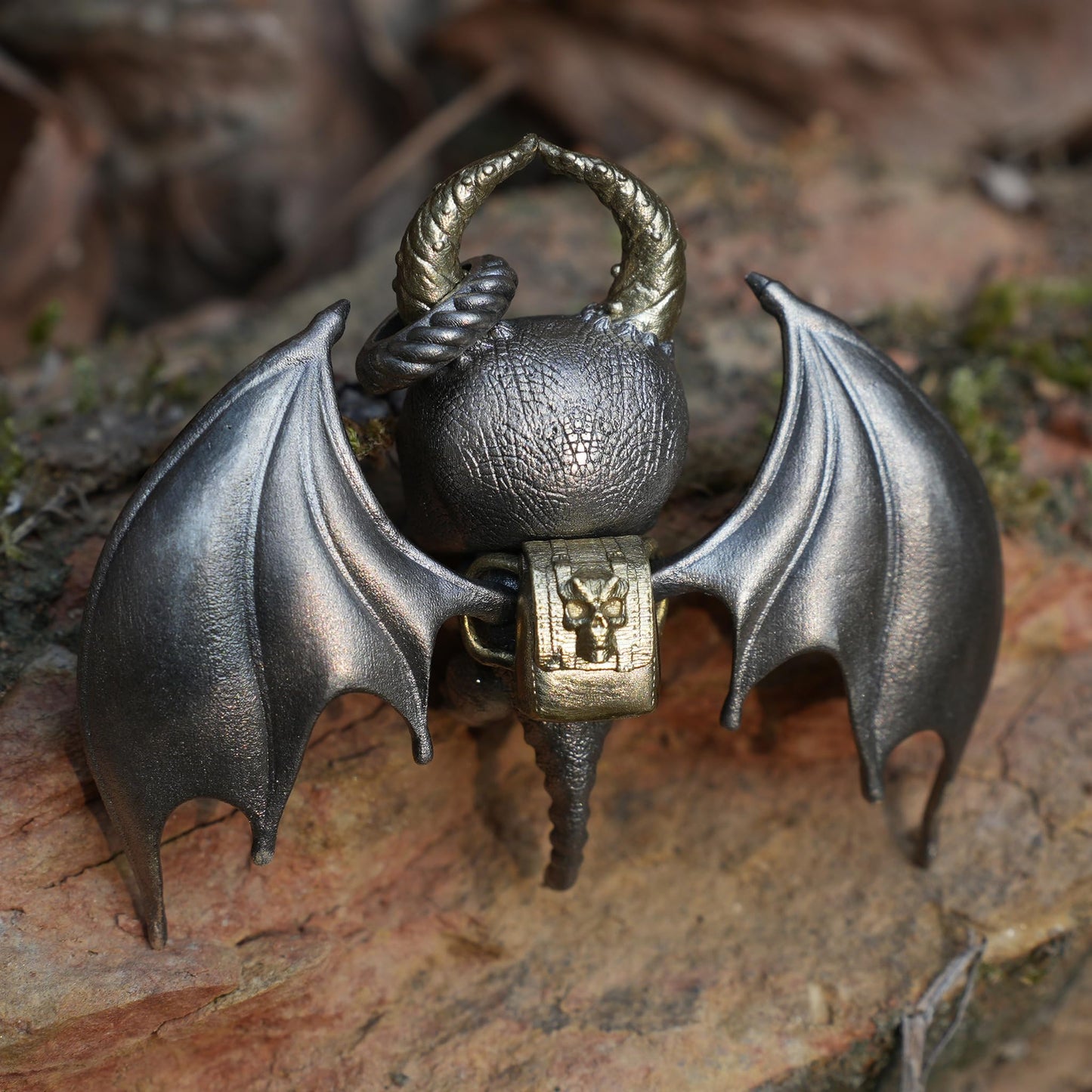 925 Silver Bat Pendant with Opal | Handmade Gothic Necklace | Fantasy Jewelry Gift for Halloween & Dark Art Lovers