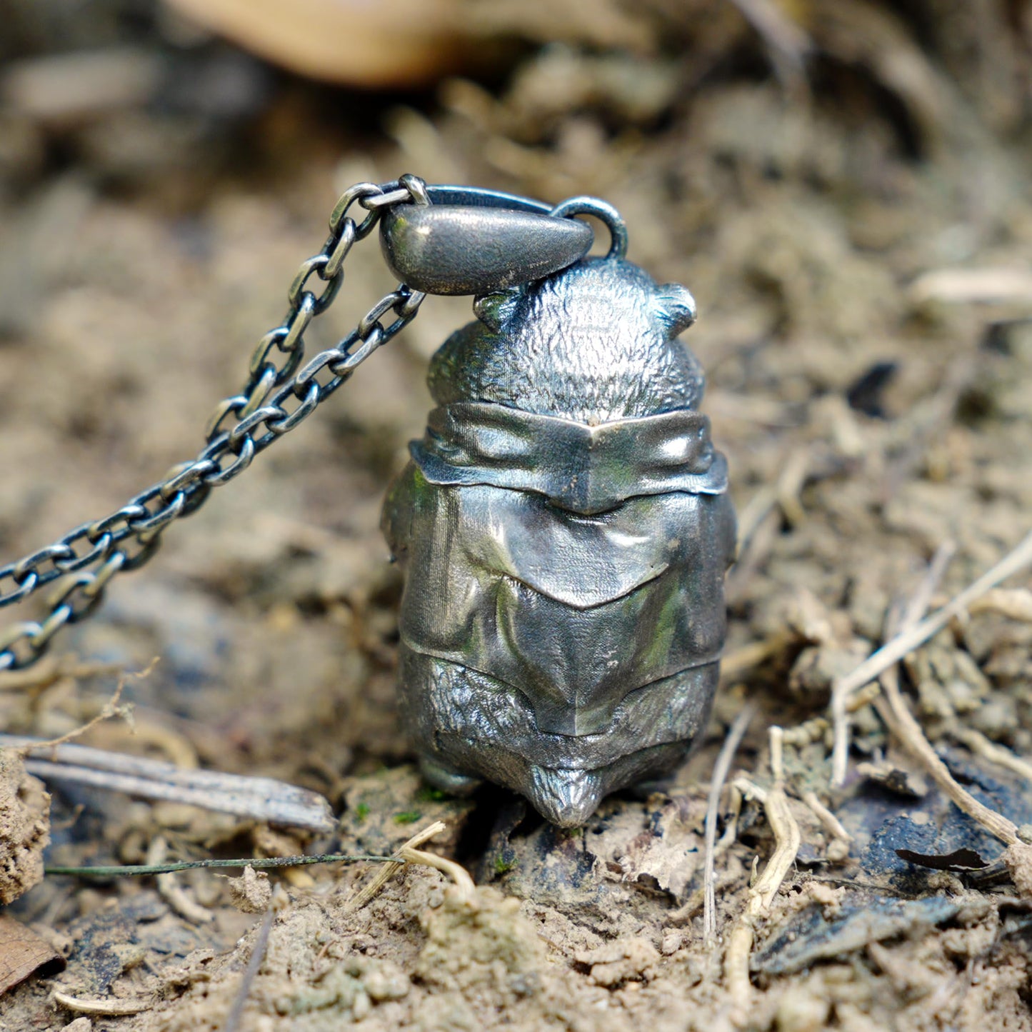 925 Sterling Silver Hamster Pendant with Freshwater Pearl | Handmade Animal Totem Necklace | Whimsical Fairy Tale Jewelry Gift