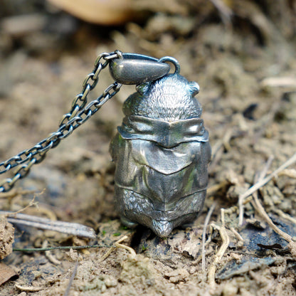 925 Sterling Silver Hamster Pendant with Freshwater Pearl | Handmade Animal Totem Necklace | Whimsical Fairy Tale Jewelry Gift