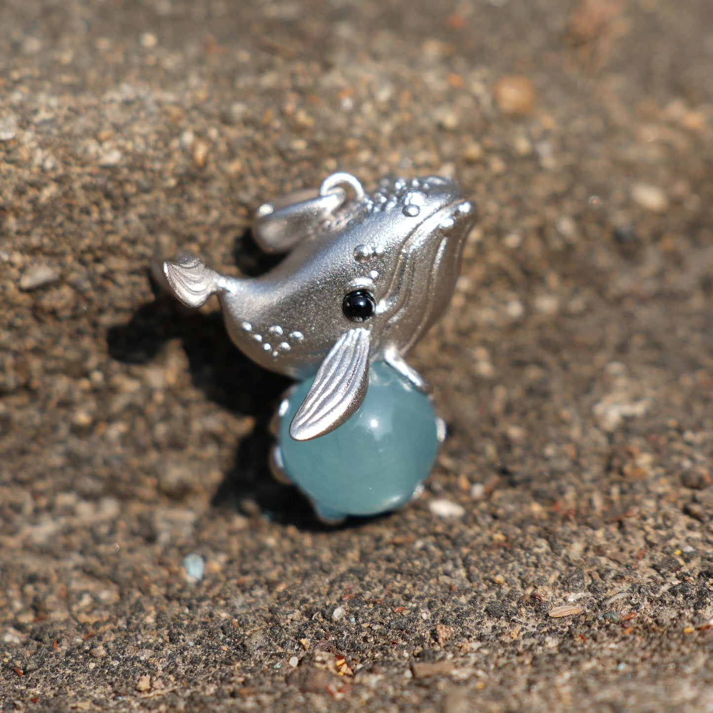 Stellar Whale Pendant | 925 Sterling Silver & Aquamarine Necklace | Spiritual Whale Amulet for Dreams & Intuition | Handmade Ocean Jewelry Gift