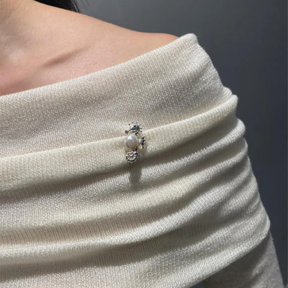 925 Silber Seepferdchen Brosche Anhänger Handgefertigt mit Süßwasserperle Natur Tiermotiv Schmuck Damen Elegant Kunstschmuck Geschenk