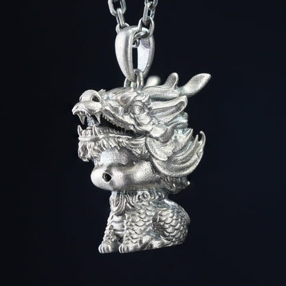 Dragon Guardian Pendant | Handcrafted Totem Amulet | Spiritual Protector Necklace | Eastern Mythical Beast Jewelry