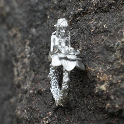 Fairy Flower Ring in 925 Sterling Silver | Handmade Fantasy Jewelry with Phantom Stone | Nature-Inspired Gift for Her