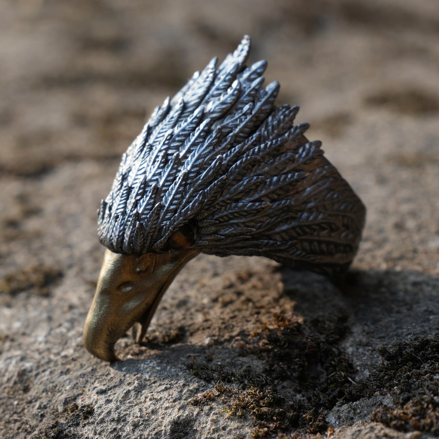 Eagle Ring in 925 Silver with Tiger’s Eye | Handcrafted Guardian Jewelry for Men