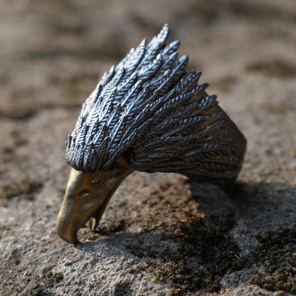 Eagle Ring in 925 Silver with Tiger’s Eye | Handcrafted Guardian Jewelry for Men