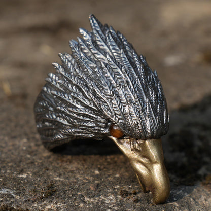 Eagle Ring in 925 Silver with Tiger’s Eye | Handcrafted Guardian Jewelry for Men