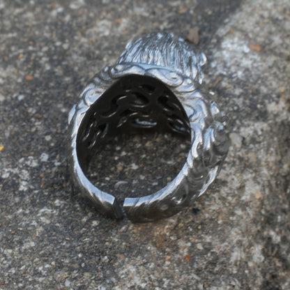 925 Sterling Silver Lion Head Ring | Handcrafted Vintage Lion Jewelry for Men | Symbol of Strength & Courage