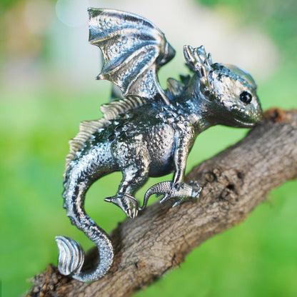 Mystic Little Dragon Guardian Pendant | 925 Silver Fantasy Necklace | Symbolic Handmade Protector Jewelry Gift