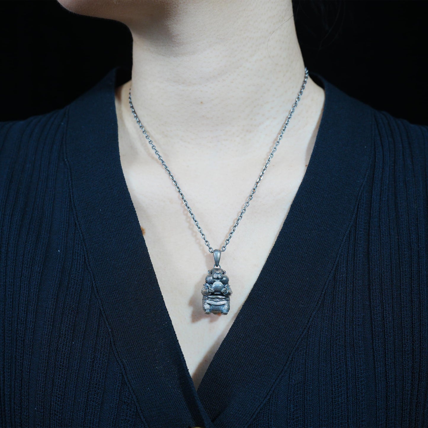 925 Sterling Silver Hamster Pendant with Freshwater Pearl | Handmade Animal Totem Necklace | Whimsical Fairy Tale Jewelry Gift