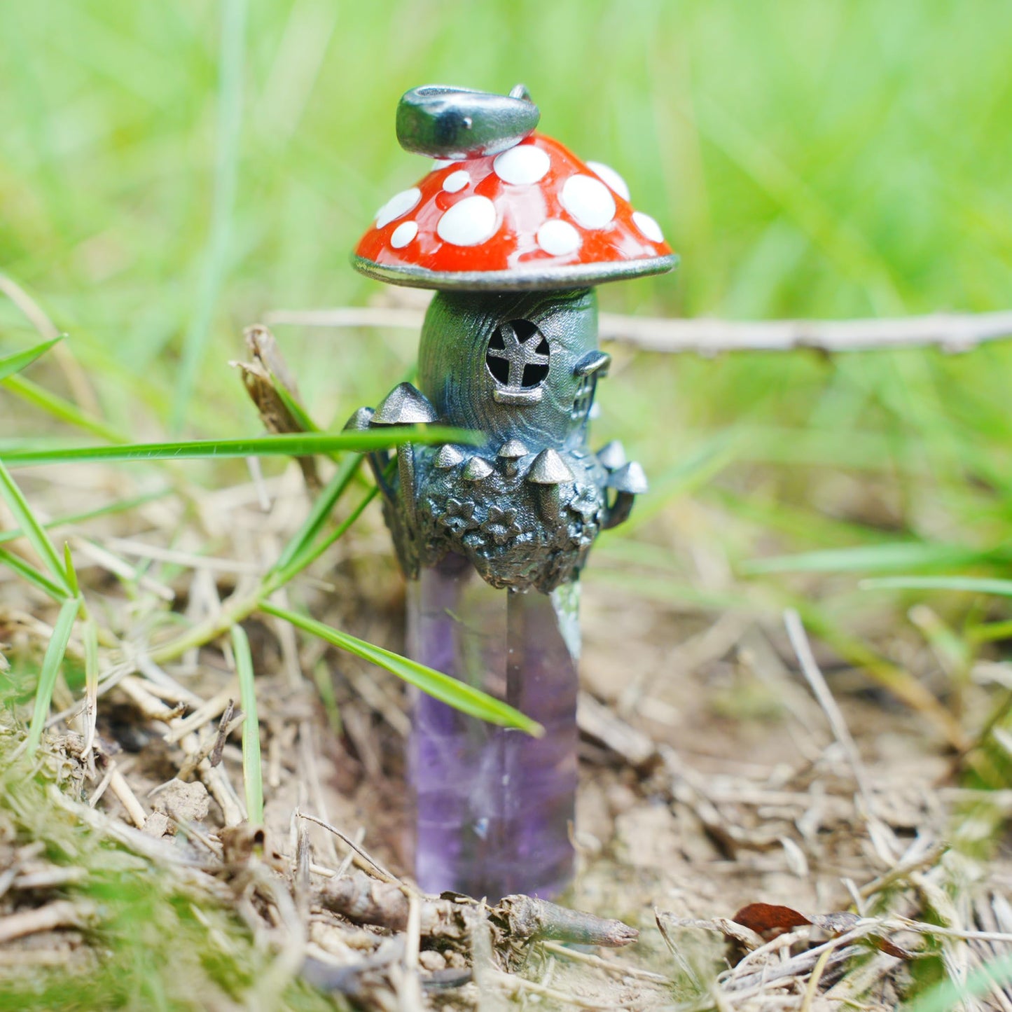 Fairy Tale Mushroom House Necklace Inspired by Childhood Dreams | Handmade Crystal Fairy Pendant Full of Memories & Imagination