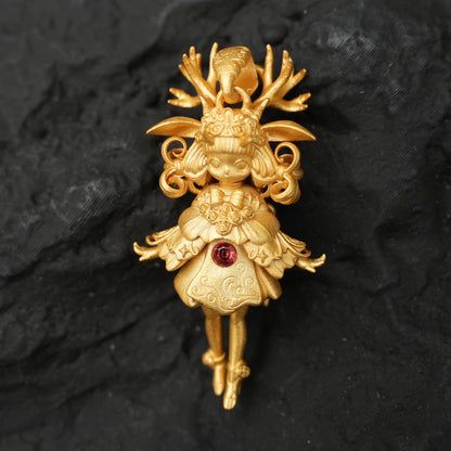 Deer Guardian Pendant, Artemis Spiritual Symbol, Life Protection & Inner Courage Symbol, Natural Energy Jewelry