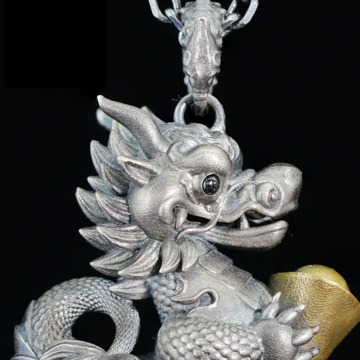 Lucky Dragon Pendant in 925 Silver & Brass | Handcrafted Feng Shui Amulet for Wealth, Protection & Good Fortune | Oriental Charm Jewelry