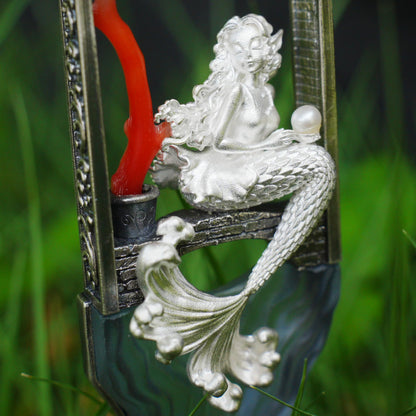 Handcrafted Mermaid Pendant Necklace with Pearl & Coral | Sterling Silver Ocean Fairy Jewelry | Mythical Sea Spirit Gift for Her