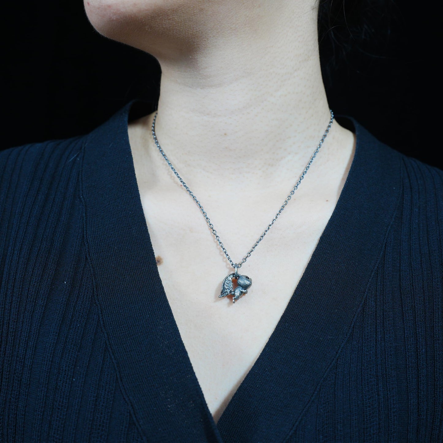 Rabbit Pendant – Leaping Bunny Totem with Onyx Eyes, Handmade Animal Amulet, Symbol of Awakening and New Beginnings