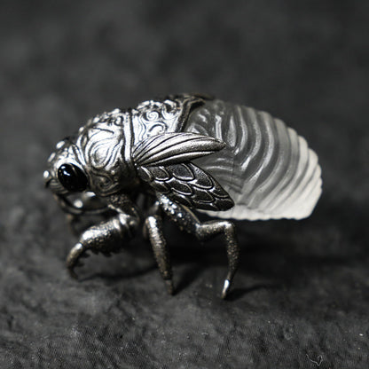 Cicada Pendant in 925 Sterling Silver | Spiritual Amulet of Transformation & Rebirth | Symbol of Courage & Renewal