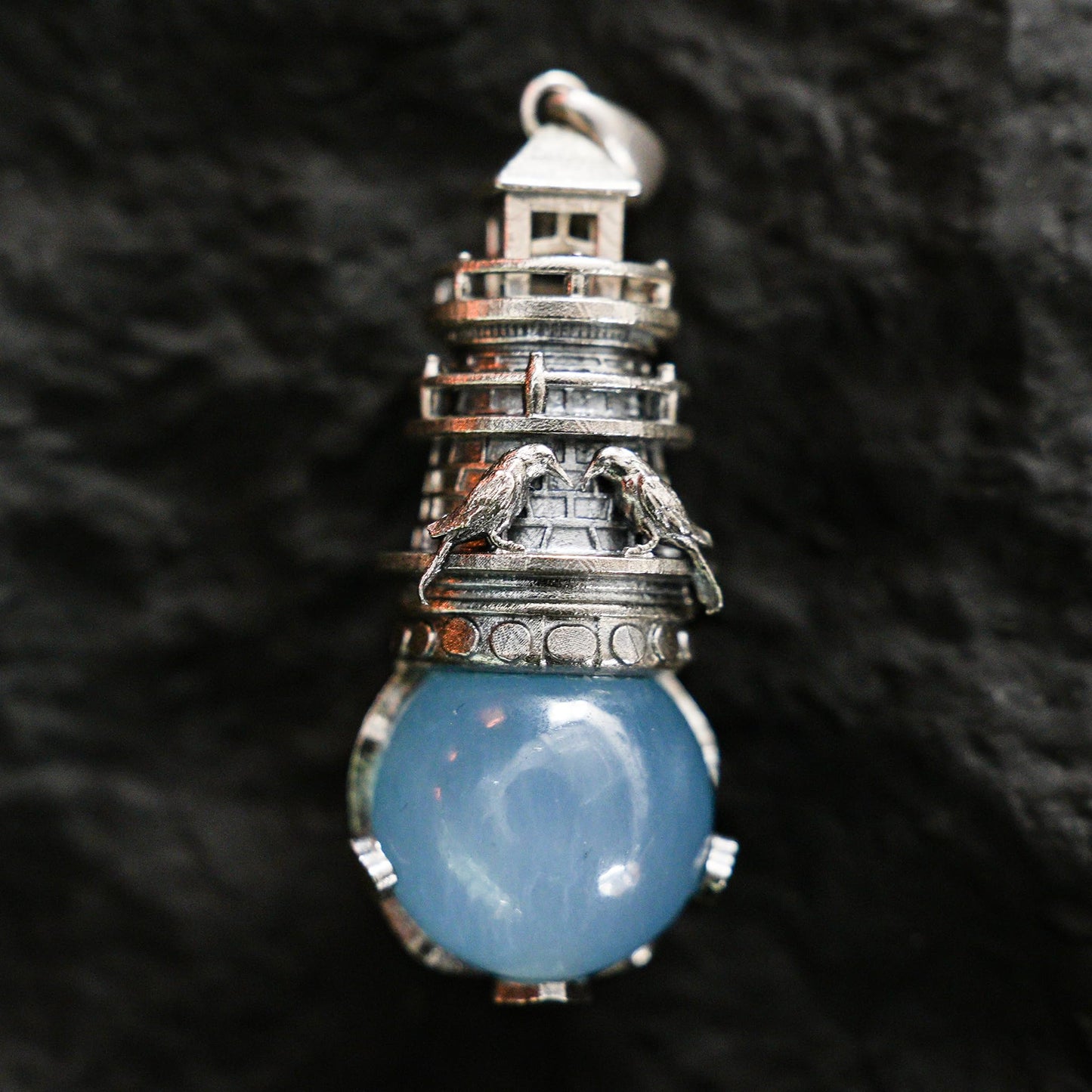 Lighthouse Aquamarine Pendant | 925 Sterling Silver Nautical Talisman | Handmade Pendant of Protection, Safe Return & Hope Gift for Ocean Lovers
