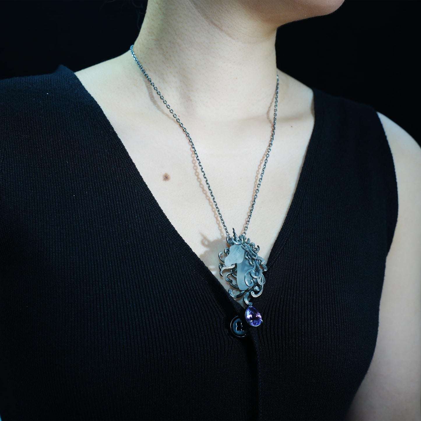 Unicorn Totem Necklace in 925 Sterling Silver | Handmade Fantasy Jewelry Gift for Her