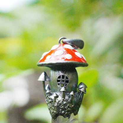 Fairy Tale Mushroom House Necklace Inspired by Childhood Dreams | Handmade Crystal Fairy Pendant Full of Memories & Imagination