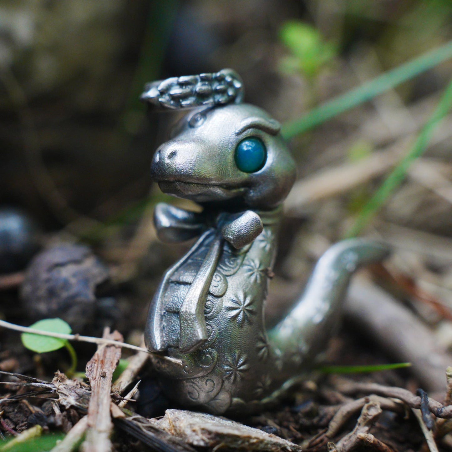 925 Sterling Silver Snake Pendant with Green Chalcedony | Handcrafted Fantasy Totem Amulet | Emotional Guardian Jewelry Gift