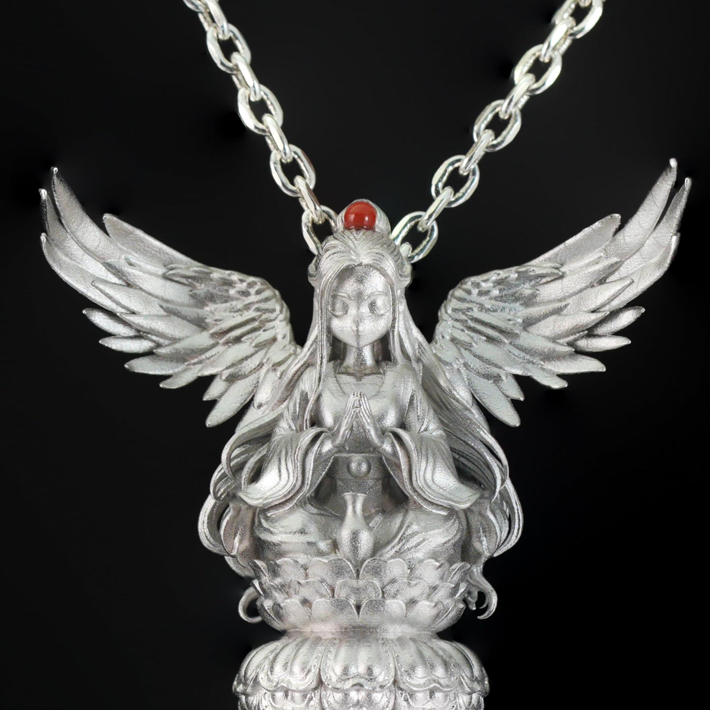 Oriental Amethyst Pendant | 925 Sterling Silver Spiritual Necklace | Handmade Meditation Jewelry | Energy Amulet Gift for Spiritual Souls