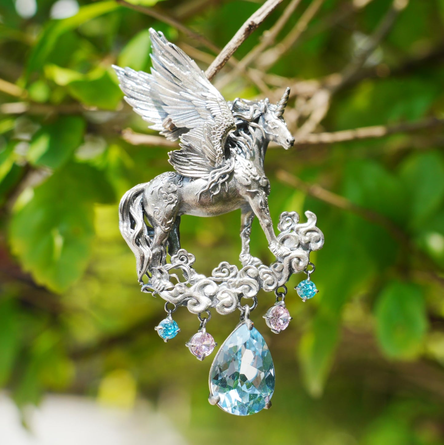 Hand-Carved Pegasus Unicorn Necklace | Symbol of Freedom, Purity & Blessing | Spiritual Gift for Magic Zodiac Believers