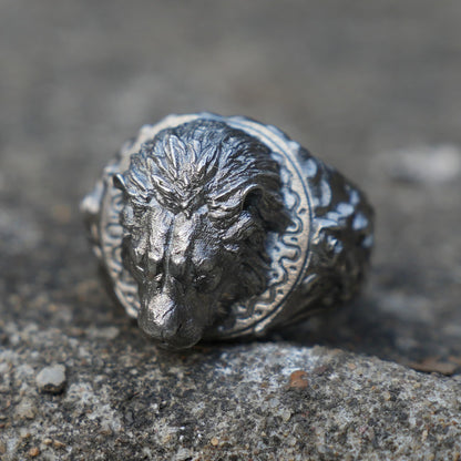 925 Sterling Silver Lion Head Ring | Handcrafted Vintage Lion Jewelry for Men | Symbol of Strength & Courage
