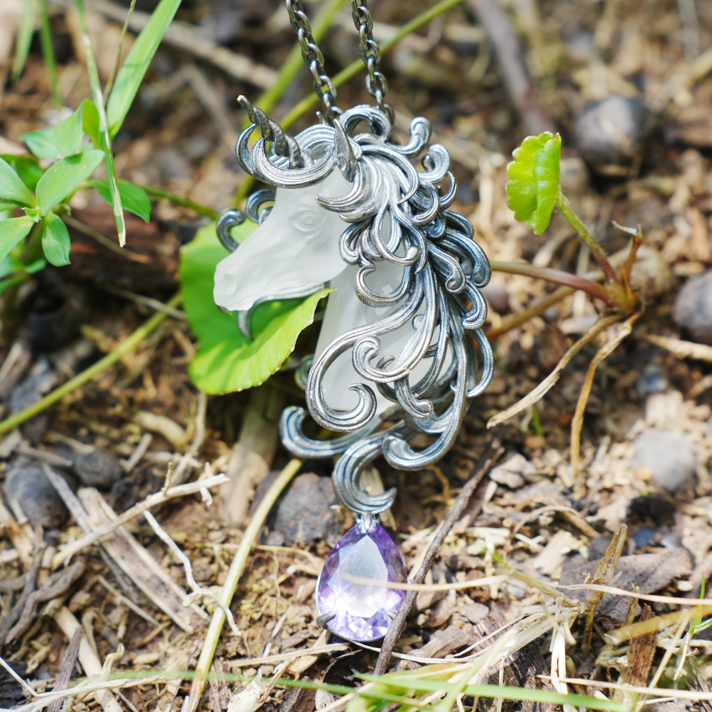 Unicorn Totem Necklace in 925 Sterling Silver | Handmade Fantasy Jewelry Gift for Her